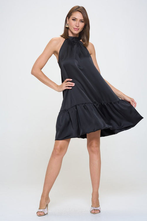 Bow Back Sleeveless Flounce Dress - Made in USA