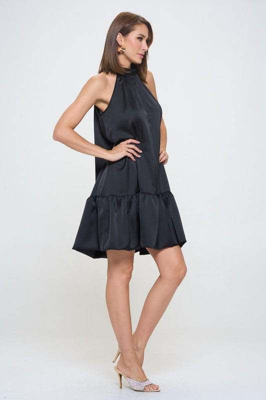 Bow Back Sleeveless Flounce Dress - Made in USA