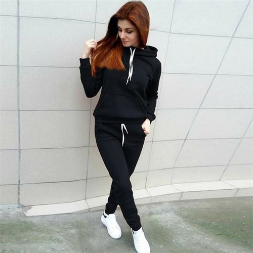 Women's 2-Piece Tracksuit Set - Hooded Pullover & Pants | Many Colors
